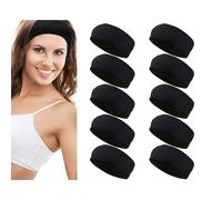 Styla Hair Bandbands For Women Pack of 10 Stretch No Slip Design Comfort for Casual Outfits Spa Day Workouts Yoga Running & More Black Bandband