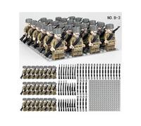 (style 3)24-Piece Set of British German and Soviet Military Building Blocks with Mini Particles for Toy Base Plates