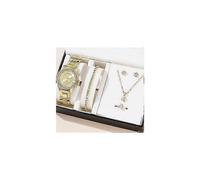 (Style 3-Or) Coffret cadeau 6 pièces pour femme, montre, bague, collier, boucles d'oreilles, ensemble