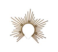 (Style 3) Round Five-pointed Star Head Buckle Halo Hairband Funny Exaggerated Gold Crowns Halloween Witch Dress Hair Accessories