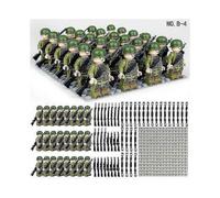 (style 4)24-Piece Set of British German and Soviet Military Building Blocks with Mini Particles for Toy Base Plates