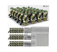 (style 4)24pcs British German Soviet Military Building Block Set with Small Particle Assembly for Bottom Plate Toys