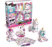 STYLE 4 EVER Mini Deco DIY - Lot de 4 mini-figurines à décorer et à personnaliser qui brillent dans le noir ! - OFG 177 - 6 ans et