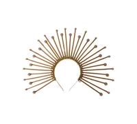 (Style 4) Round Five-pointed Star Head Buckle Halo Hairband Funny Exaggerated Gold Crowns Halloween Witch Dress Hair Accessories