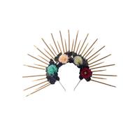 (Style 7) Round Five-pointed Star Head Buckle Halo Hairband Funny Exaggerated Gold Crowns Halloween Witch Dress Hair Accessories