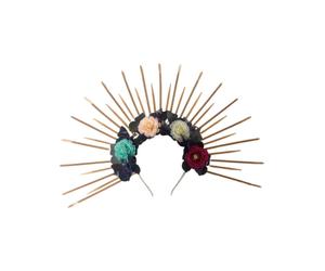 (Style 7) Round Five-pointed Star Head Buckle Halo Hairband Funny Exaggerated Gold Crowns Halloween Witch Dress Hair Accessories