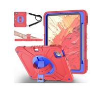 (Style A,Multicolor)X-Shaped Series for iPad Pro 11 (2024) Kickstand Case Hand Strap Tablet Cover with Shoulder Strap