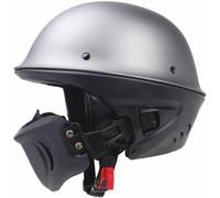 Style Allemand Demi Casque De Moto, Casque Jet Rétro, Casque Bol Moto Homologué Dot/ECE, Casques Vintage À Face Ouverte, Amovible, pour Vélos Motos Scooter 1,L