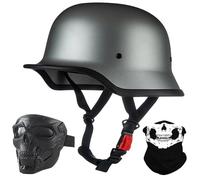 Style Allemand Demi Casque De Moto, Casque Jet Rétro, Casque Bol Moto Homologué ECE, Casques Vintage à Face Ouverte, avec Doublure Intérieure Amovible, pour Vélos Motos Scooter