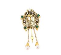 Style ancien grand horloge mural, broche en strass, décoration rétro de réveil à épingle Pur, multifonctionnelle peut être utilisée comme collier