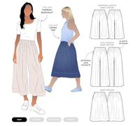 Style Arc Patron de couture - Jupe et pantalon tissés Rumi (tailles 46 à 48)