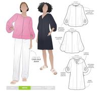 Style Arc Patron de couture Zalia Haut et robe tissés Tailles 04-16