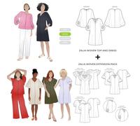 Style Arc Patron de couture - Zalia Top et robe Plus Extension Pack (tailles 46 à 58)