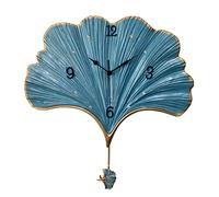 Style Art Mur Horloge Feuille Forme silencieuse Mouvement de Quartz opéré des horloges murales décoratives Pendulum pour Salon/Maison Non tic