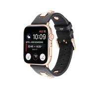 (Style B Apple Watch Series 9 4, Black) Watch Strap Watch Band with Rose for Apple Watch Series 9/8/7 41mm/6/SE (2023)/SE(2022)/SE/5/4 40mm/