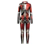 (Style B, M) combinaison de squelette de corps d'halloween coloré humain femmes personnalisé fête Onesie