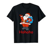 Style Bande dessinée Convivial de Saint-Nicolas Hohoho T-Shirt Graphique avec Valeur, Homme, Noir, M