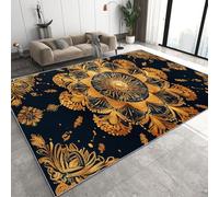 Style Baroque Tapis de Couloir 80x150 cm 3D Élégance Orientale Tapis de Chevet Flanelle Antidérapant Lavable Poil Court Rug de Chambre pour Couloir Chambre Q-324
