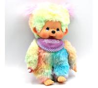 Style Batik pour Fille | 20 cm | Kiki | Poupée Monchhichi | avec Bavoir violet