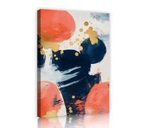 Style bohème abstrait Orange bleu or toile art mural peinture moderne affiches esthétique images œuvres d’art impressions pour la cuisine décor intérieure 60x90cm Cadre intérieur