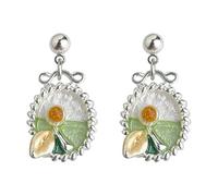 Style bohème fleur boucles d'oreilles-vert jardin frais Style Nature boucles d'oreilles artistiques pour fête vacances Date | Cadeau pour elle