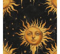 Style Bohème Papier Adhesif Meuble Dieu du Soleil Lune Mat Papier Peint Mural Film Autocollant Wallpaper Rouleau Impermeable Stickers Collant Décoration pour Cuisine Tables Armoires Mur 0.52X5 M