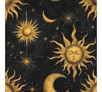 Style Bohème Papier Peint Autocollant 0.4X3 M Meuble Film Décoratif Dieu du Soleil Lune Imperméable Mat Stickers Collant Rouleau Facile à Nettoyer et Amovible pour Surface Porte Armoire Cuisine