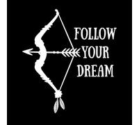 style bohème, rêves sauvages devenus réalité, suivez vos modèles de rêve peuvent être utilisés Stickers gravés 67.2x74.2cm Décoration artistique Blanc