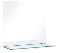 [Style Campagne] 67479 Miroir mural avec étagère - Miroir pour Salle de bain 40x40 cm Verre trempé