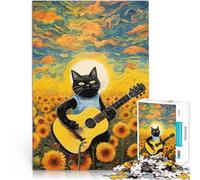 Style Chat Van Gogh Puzzles 1000 pièces pour Adultes Jouets Jeux éducatifs Soulagement du Stress Une œuvre d'art 38x26cm