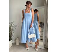 Style Cheat Robe ajustée et évasée Style Cheat à encolure carrée Bleu EU 38 (UK 10)