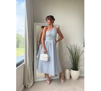 Style Cheat Style Cheat Blue Jasmine One Shoulder Stripe Midi Dress Blue EU 42 (UK 14)