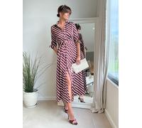 Style Cheat Style Cheat Burgundy Stripe Daphne Belted Shirt Dress Burgundy Stripe EU 44 (UK 16)