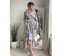 Style Cheat Style Cheat Green Floral Hanky Hem Midi Dress Green EU 40 (UK 12)