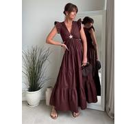 Style Cheat Style Cheat Indie Tiered Dress Marron EU 42 (UK 14)