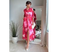 Style Cheat Style Cheat Red Floral Daphne Belted Shirt Dress Red Floral EU 42 (UK 14)