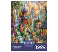 Style Chinois Ancien Puzzles Art Déco 1000 Pièces Paradis Oriental Jigsaw Puzzle Jeu De Décompression Idées Cadeaux Aux Adultes Et Enfants 70x50cm/1000pcs