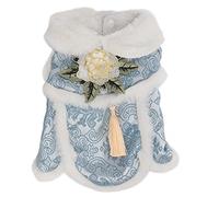 Style Chinois Chiens Costume Chaud Manteau en Peluche Nouvel an Chinois noël Costume pour Animaux de Compagnie Nounours Caniche Chihuahua Bichon (M)