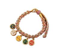 Style Chinois God of Wealth Bracelet for Women - Tibetan Ethnic Thangka Hand Corde avec Design tressé coloré (Vert émeraude)
