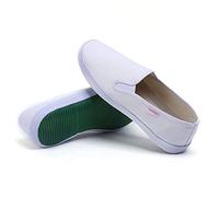 Style Chinois Pantoufles Kung Fu Arts Martiaux Tai Chi Chaussures en Toile sans Lacet Semelle en Caoutchouc Unisexe,White-44 EU