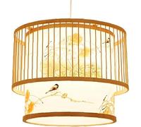 Style chinois suspension tissé panier abat-jour 1-pack avec parchemin en osier bambou cage suspension luminaires suspendus,Luxe