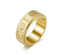 Style chinois vintage neuf mots vérité décompression rotative en acier inoxydable bague soulage l’anxiété Chine-chic titane acier à la main bijoux