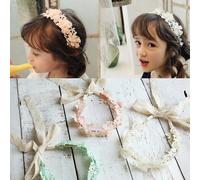 Style Coréen Bandeau Princesse Mignon Long Dentelle Ruban Fleur Bandeaux Couronne Filles Chapeaux Enfants Cheveux Accessoires 1 Unité
