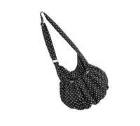 Style coréen moderne sac à bandoulière en tissu résistant aux plis à pois sac à bandoulière intérieur spacieux sac à bandoulière ergonomique pour femme, Noir , One Size