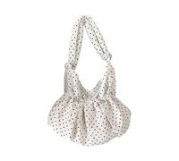 Style coréen moderne Sac à bandoulière en tissu résistant aux plis Motif à pois Sac à bandoulière Intérieur spacieux Sac à bandoulière tendance d'inspiration coréenne, blanc, One Size