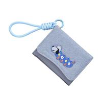 Style coréen Porte-monnaie en cuir PU Petit portefeuille Joli porte-carte court Motif chien saucisse de dessin animé Petit sac à langer Style coréen, bleu, Beauté de masse