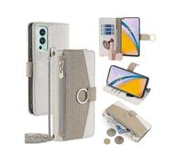 (Style D)For Oneplus Nord 2 5g Leather Case Phone Bag Cover Wallet Stand With Mirror And Chain Strap