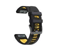 (Style D Garmin Fenix 7, Multicolor) Dual-color Watch Band for Garmin Fenix 7/Forerunner 965/955/945/935,Smooth Silicone Soft Strap+Yello