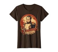 Style d'affiche Vintage Napoléon Bonaparte T-Shirt, Femme, Marron, 3XL