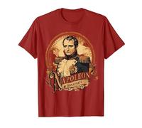 Style d'affiche Vintage Napoléon Bonaparte T-Shirt, Homme, Canneberge, 3XL